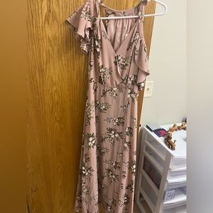 Maxi dusty pink floral dress